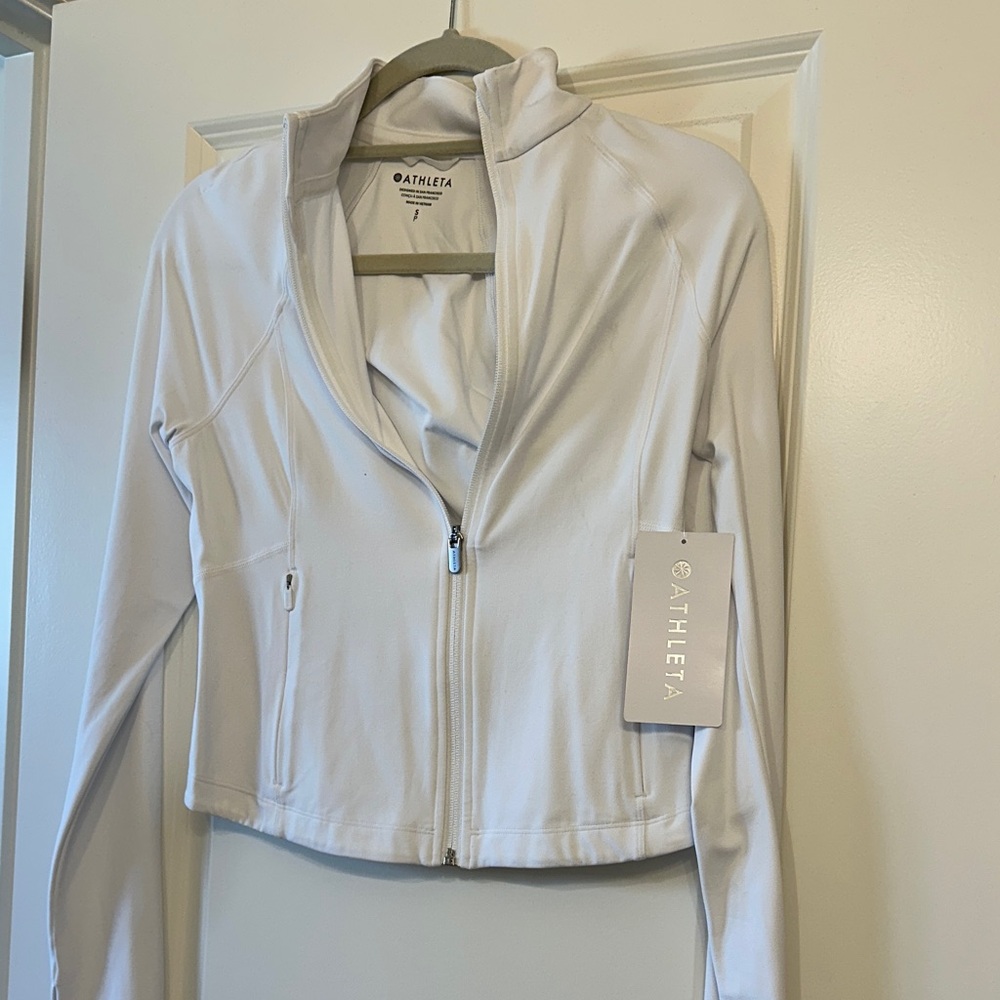 NWT Athleta Salutation Crop Jacket in White, size S